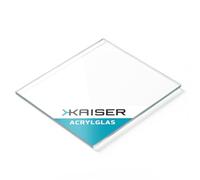 KAISER plastic Plaque en verre acrylique 500 x 1000 mm, plaque en plastique de 5 mm d'épaisseur, transparente et transparente, résistante aux UV et aux intempéries, vitre en plastique incassable pour