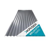 KAISER plastic® Plaques ondulées Gris | Plaques ondulées pour toiture, Toit ondulé en plastique | Plaques de toiture résistantes aux intempéries | Couverture | Trapeze 76/18 - 90 x 117 cm | Lot de 5
