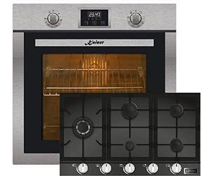 Kaiser Set de cuisinières à gaz EH 6323 + KCG 9387 - Autarque - Acier inoxydable - Autonettoyant - Tournebroche - 10 fonctions - 79 L + plaque de cuisson à gaz 90 cm