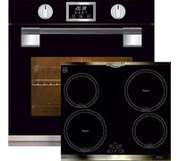 Kaiser Set de cuisinières à gaz EH 6338 S + KCT 6395 Iem, four, porte en verre avec système SoftCLOSE, 11 fonctions, sonde de de température + 60 cm, plaque métallique rétro, 4 QickHeat