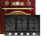 Kaiser Set de cuisinières à gaz EH 6355 RotEm + KCG 9387 Turbo - Kit de four électrique - 79 l - 10 fonctions + plaque de cuisson à gaz vitrocéramique 90 cm - WOK, gaz, propane, gaz naturel, gaz