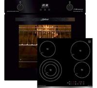 Kaiser Set de cuisinières EH 6367+KCT 6703 - Four électrique - Autarque - 79 l - Broche tournante - 10 fonctions + Plaque de cuisson sans cadre - Face avant - Indicateur de chaleur résiduelle