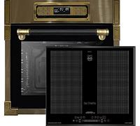 Kaiser Set EH 6726 AD + KCT 67 FI La Perle, Four encastrable rétro 80L, Set four électrique + plaque de cuisson à induction 60 cm