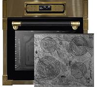 Kaiser Set EH 6726 AD + KCT 6705 FI Ära, Retro four à encastrer 80L, four électrique à encastrer + table de cuisson à induction 60 cm, Quick Heat, 4 zones de cuisson