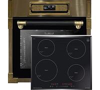 Kaiser Set EH 6726 AD + KCT 6705 FI, Retro four électrique à encastrer 80L, Set four électrique à encastrer + Exclusif table de cuisson à induction 60 cm, Quick Heat, 4 zones de cuisson