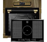 Kaiser Set EH 6726 AD + KCT 777 FI, Retro four électrique à encastrer 80L, Set four électrique + Exclusif table de cuisson à induction 77 cm, Quick Heat, 5 zones de cuisson, Power Boost