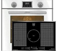 Kaiser Set four EH 6326 W+KCT 777 FI La Perle, Four électrique à encastrer, Autonome, 79L, 10 fonctions+plaque de cuisson à induction 77 cm, Cuisinière encastrable, verre noir à facettes