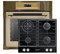 Kaiser Set four EH 6726 ElfAD+KCG 6380, Retro four encastrable 80L,four électrique +plaque de cuisson à gaz encastrable 60cm