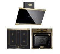 Kaiser Set - Four Encastrable Retro 80L EH 6726 AD+ AT 6445, Hotte Murale 60 cm, KCT 6745 FI Plaque à Induction 60 cm