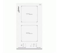 Kaiser Table de cuisson à induction, verre blanc, facette avant, 30 cm, Domino Table de cuisson à induction, écran fonctionnel