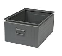 kaiserkraft FRANKEL Bac gerbable en tôle d'acier | capacité 80 l | gris basalte RAL 7012