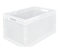 kaiserkraft FRANKEL Conteneur aux normes européennes | parois et fond pleins | L x l ext 600 x 400 mm | capacité 62 l | translucide