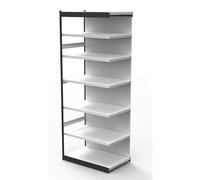 kaiserkraft FRANKEL Rayonnage de Bureau modulaire avec paroi arrière | Hauteur rayonnage 2600 mm | rayonnage additionnel | Largeur x Profondeur 750 x 500 mm