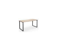 kaiserkraft FRANKEL Table Polyvalente Duo-O Trend | Plateau Droit | Coins arrondis | Profondeur 800 mm | Largeur 1400 mm | chêne/Noir