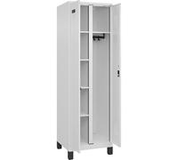 kaiserkraft FRANKEL Vestiaire pour Produits de Nettoyage Evolo Plus | 1 Compartiment | cloison médiane Centrale | Blanc | l 600 mm | avec Pieds Larges | Serrure à Cylindre