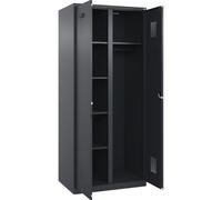 kaiserkraft FRANKEL Vestiaire pour Produits de Nettoyage Evolo Plus | 1 Compartiment | cloison médiane Centrale | Gris | l 800 mm | avec Patins | Serrure à Cylindre