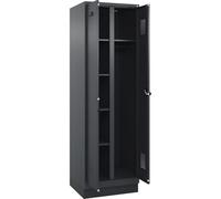 kaiserkraft FRANKEL Vestiaire pour Produits de Nettoyage Evolo Plus | 1 Compartiment | cloison médiane Centrale | Gris | l 600 mm | avec Socle | loqueteau