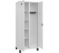kaiserkraft FRANKEL Vestiaire pour Produits de Nettoyage Evolo Plus | 1 Compartiment | cloison médiane Centrale | Blanc | l 800 mm | avec Pieds Larges | loqueteau