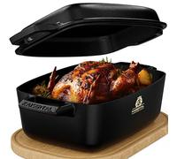 KAISERTAL Cocotte en fonte avec couvercle 28 cm Passe au four - Environ 6 l - Cocotte ovale en fonte avec couvercle à induction - Cocotte avec couvercle - Kazan Fonte