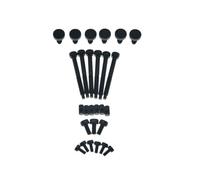 KAISH Ensemble complet de vis d'accordage fin en acier inoxydable pour trémolo - Insert de corde, bloc de selle, vis de montage écrou de verrouillage et vis de verrouillage de corde pour FR - Noir