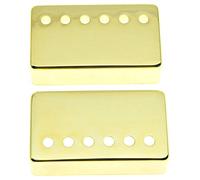 KAISH Ensemble de 2 couvercles de micro Humbucker pour guitare en laiton, couvercles de micro Humbucker 49,2/52 mm d'espacement de pôle, couvercle de micro doré