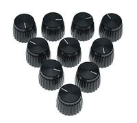 KAISH Lot de 10 boutons noirs pour amplificateur de guitare Marshall avec embouts noirs de 6 mm de diamètre