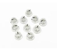 Kaish Lot de 10 clair Mini MXR Style Skirted Amp Bouton Transparent Laiton Insert Boutons de pédale d'effet