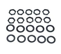 KAISH Lot de 10 écrous à filetage américain en laiton de 9,5 mm pour potentiomètres, écrous hexagonaux, écrous et rondelles pour CTS et commutateurs, jacks noirs