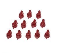 KAISH Lot de 12 mini boutons de potentiomètre vintage en forme de tête de poule pour guitare, basse, amplificateur, pédale d'effet, boutons avec vis de réglage, rouge