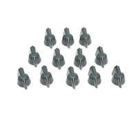 KAISH Lot de 12 mini boutons vintage en forme de tête de poule pour guitare basse et potentiomètre avec vis de réglage Gris 0,6 cm