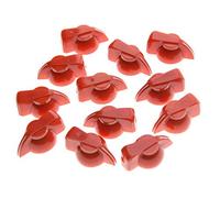 Kaish Lot de 12 Rouge Dessus Plat amplificateur de guitare Bouton de pédale d'effet Boutons de tête de poulet
