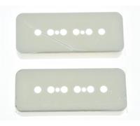 Kaish Lot de 2 Blanc 50 mm Pole espacement couvertures de micro pour guitare P90 Soapbar Pickup Coque pour les Paul
