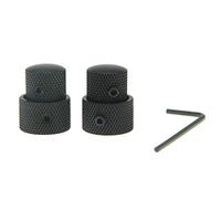 Kaish Lot de 2 boutons de commande double concentré en métal pour guitare basse électrique noir