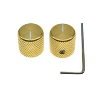 KAISH Lot de 2 boutons de potentiomètre universels en aluminium avec indicateur de ligne pour Telecaster et Telecaster Doré 6,35 mm
