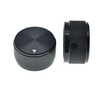 KAISH Lot de 2 boutons de potentiomètre universels en aluminium de 30 mm de diamètre avec indicateur et vis de réglage pour amplificateur/amplificateur de puissance Noir