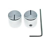 KAISH Lot de 2 boutons de potentiomètre universels en aluminium pour guitare basse avec indicateur de ligne pour télé/Telecaster Argenté 6,35 mm