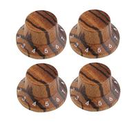 Kaish Lot de 2 boutons en bois de style LP/Stratocaster pour guitare, basse, haut chapeau avec chiffres de 1 à 10 érable/rose/zébré Pack of 4 Zebra Wood