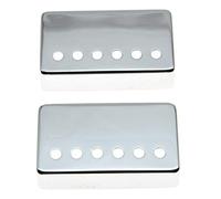 Kaish Lot de 2 capots pour micro Humbucker en laiton, capots pour micro Humbucker 49,2 mm/52 mm d'espacement des pôles, capots pour micro chromés