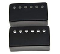 Kaish Lot de 2 housses de micros Humbucker en laiton pour guitare 49,2 mm/52 mm d'espacement pour la plupart des Gibson Les Paul Chrome/noir/doré 49.2/52mm noir