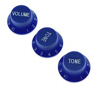 Kaish Lot de 3 Bleu W/blanc Nombre ST Strat Guitare de style bouton de volume Tone Boutons