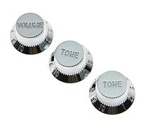 Kaish Lot de 3 Chrome Plastique ST Strat Guitare de style bouton de volume Tone Boutons