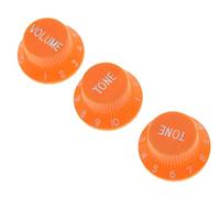 Kaish Lot de 3 Orange W/blanc Nombre ST Strat Guitare de style bouton de volume Tone Boutons