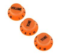 Kaish Lot de 3 Orange W/noir Nombre ST Strat Guitare de style bouton de volume Tone Boutons