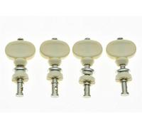 Kaish Lot de 4 Nickel W/ivoire Boutons Ukulélé Tuners Tuning clés chevilles mécaniques