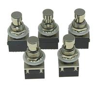 KAISH Lot de 5 interrupteurs à pédale à 9 broches 3PDT pour guitare électrique à effet bouton poussoir Noir