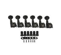 KAISH Lot de 6 mécaniques de réglage 18:1 verrouillables pour guitare avec mini boutons ovales pour guitares électriques/Strat/Tele/Noir