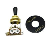 KAISH LP Guitars Interrupteur à bascule 3 voies Doré avec embout noir et plaque RHYTHM TREBLE pour Les Paul