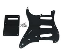 Kaish Noir 3 plis pour gaucher ST Strat Pickguard SSS, Trem pour gaucher avec housse de pour Fender