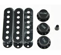 Kaish Noir ST Strat Pickup Boutons de Couvertures et 5 Way Interrupteur à capuchon