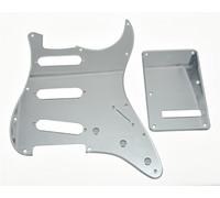 KAISH Pickguard 11 trous ST/Strat Style SSS Pick Guard avec plaque arrière ST Trem Couverture pour USA/Mexique Stratocaster/Strat Silver Mirror